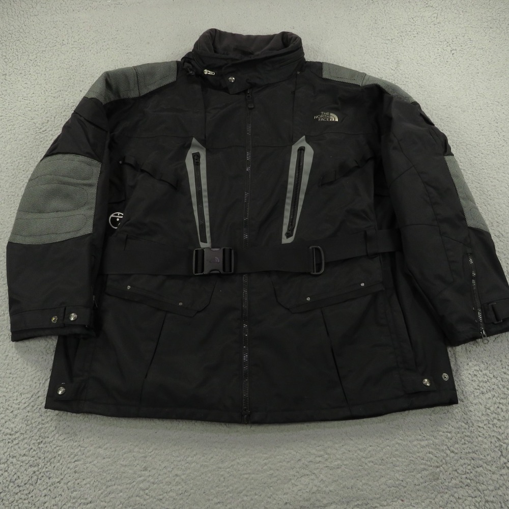 North Face Steep Tech Jacket 3XL Mens Black Grey Convertible Hood Ski Snow Trek